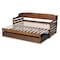 Baxton Studio Jameson Walnut Finished Expandable Twin Size to King Size Daybed 167-10733 - alternate 6